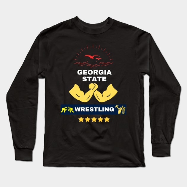 Georgia State wrestling Long Sleeve T-Shirt by ARTA-ARTS-DESIGNS